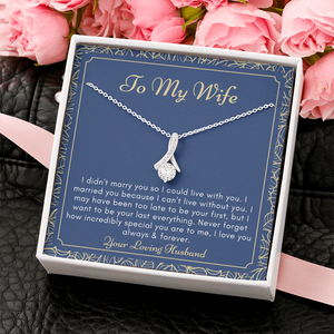 petite ribbon wife necklace