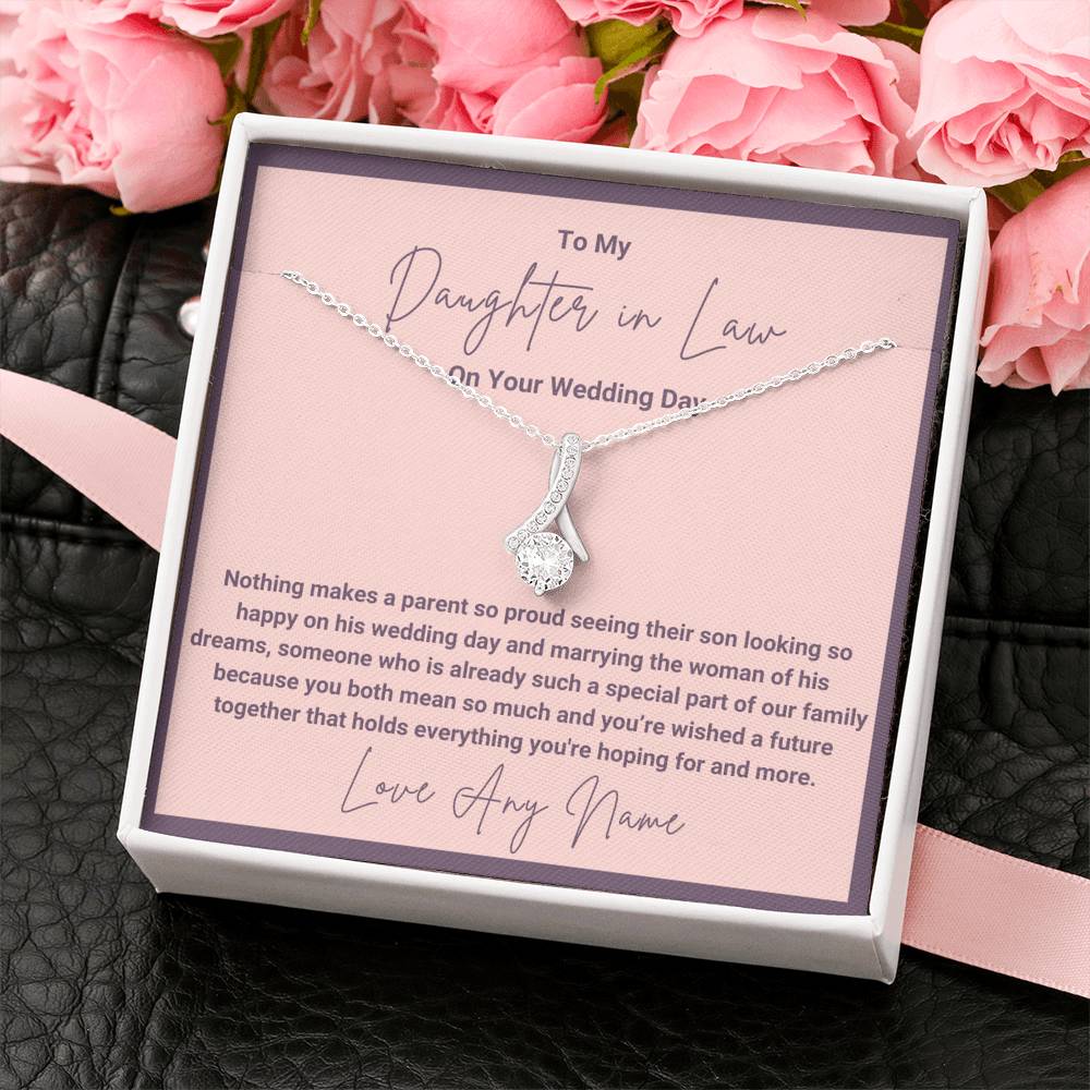 To our Daughter In Law Wedding Gift My Future Daughter-In-Law Bonus Daughter Gift on Wedding Day Bride Gift Daughter-In-Law Jewelry necklace