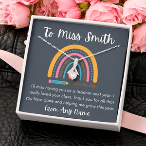 Alluring beauty Personalized Teacher necklace end of year gift