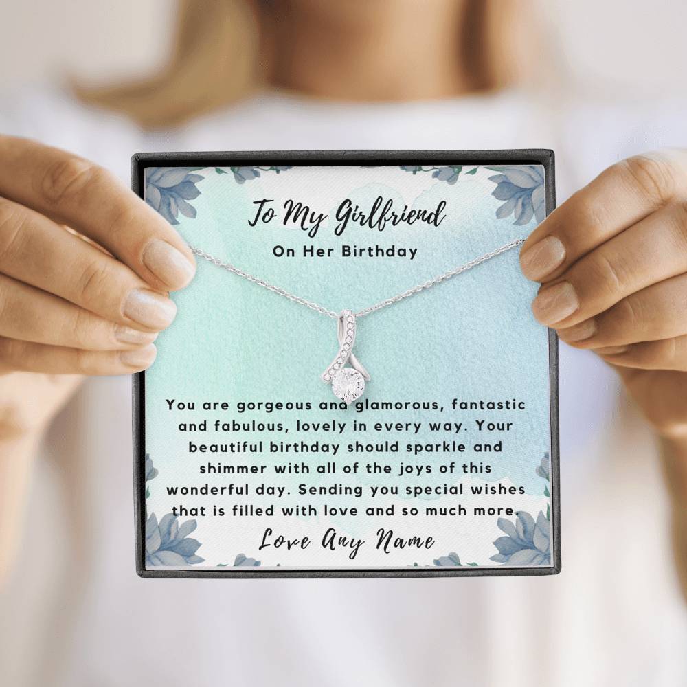 Personalized girlfriend ALLURING BEAUTY birthday necklace