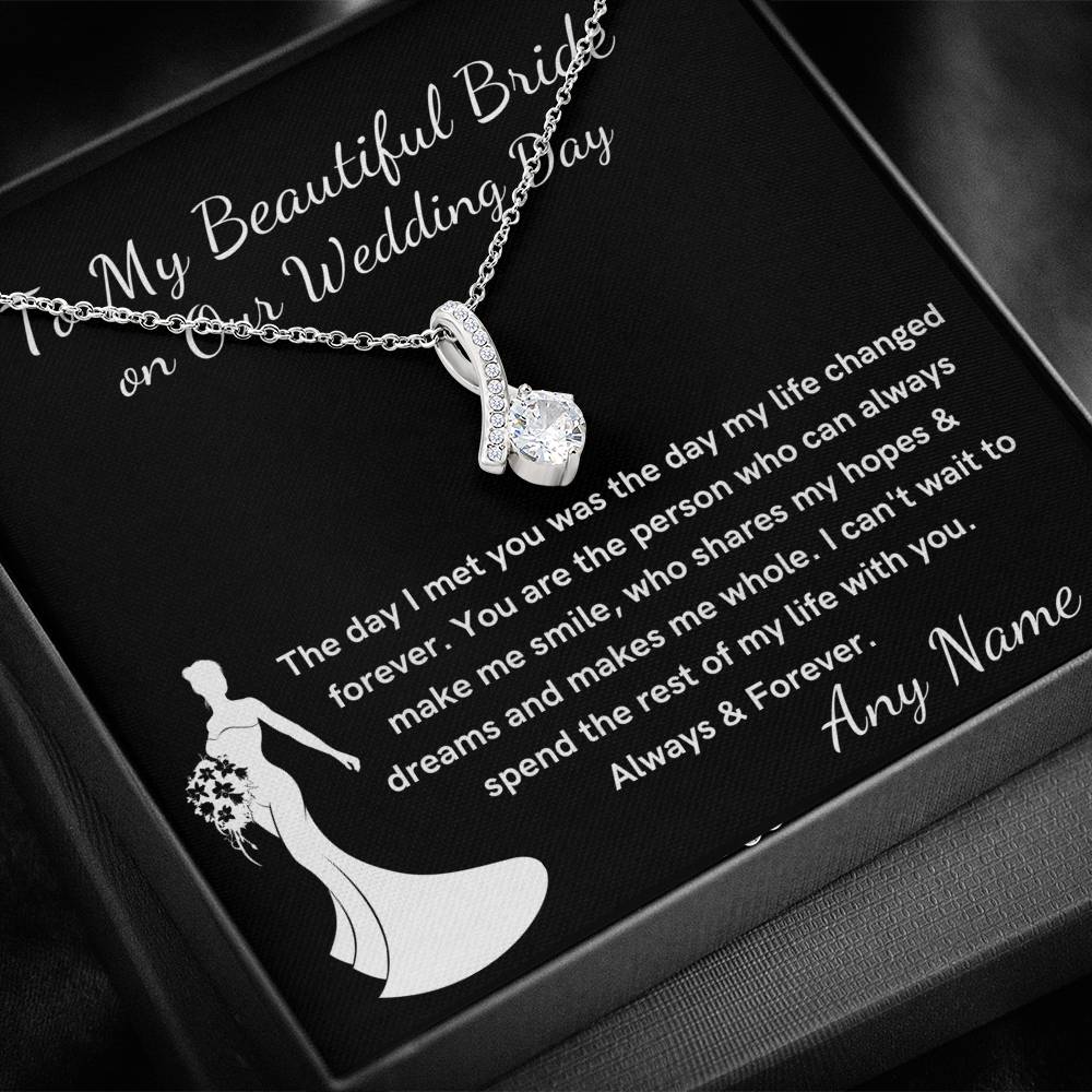 Alluring Personalized Groom to Bride Gift Wedding Day necklace