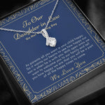 To Our Daughter in law petite ribbon wedding day necklace