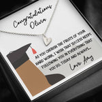 Personalised Graduation initial heart necklace