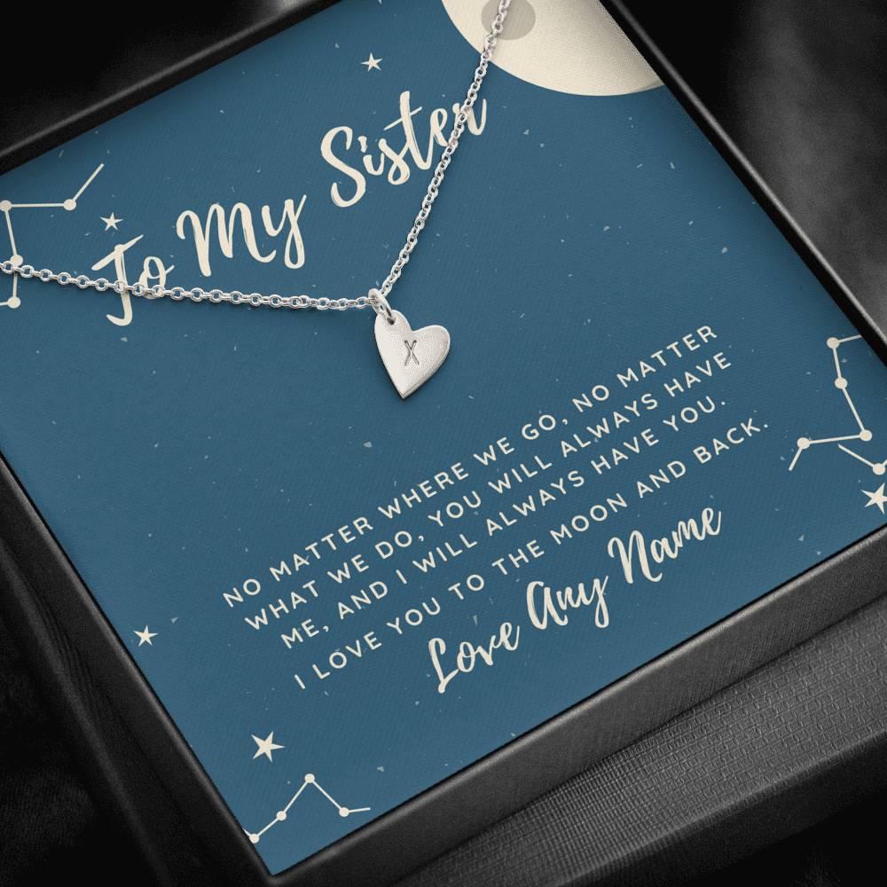 initial personalized to my sister necklace