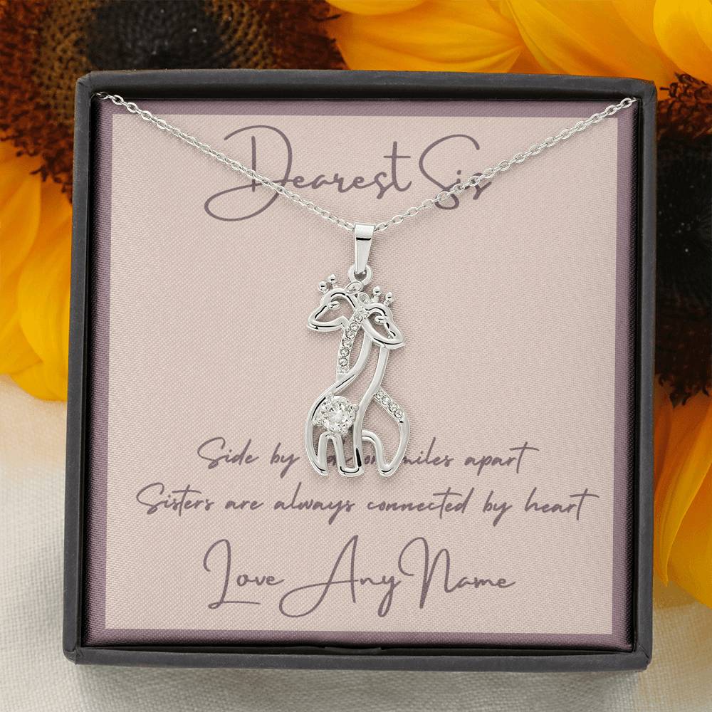 Personalised Giraffe Sister Necklace