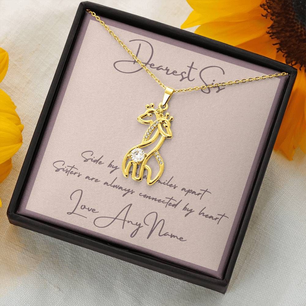 Personalised Giraffe Sister Necklace