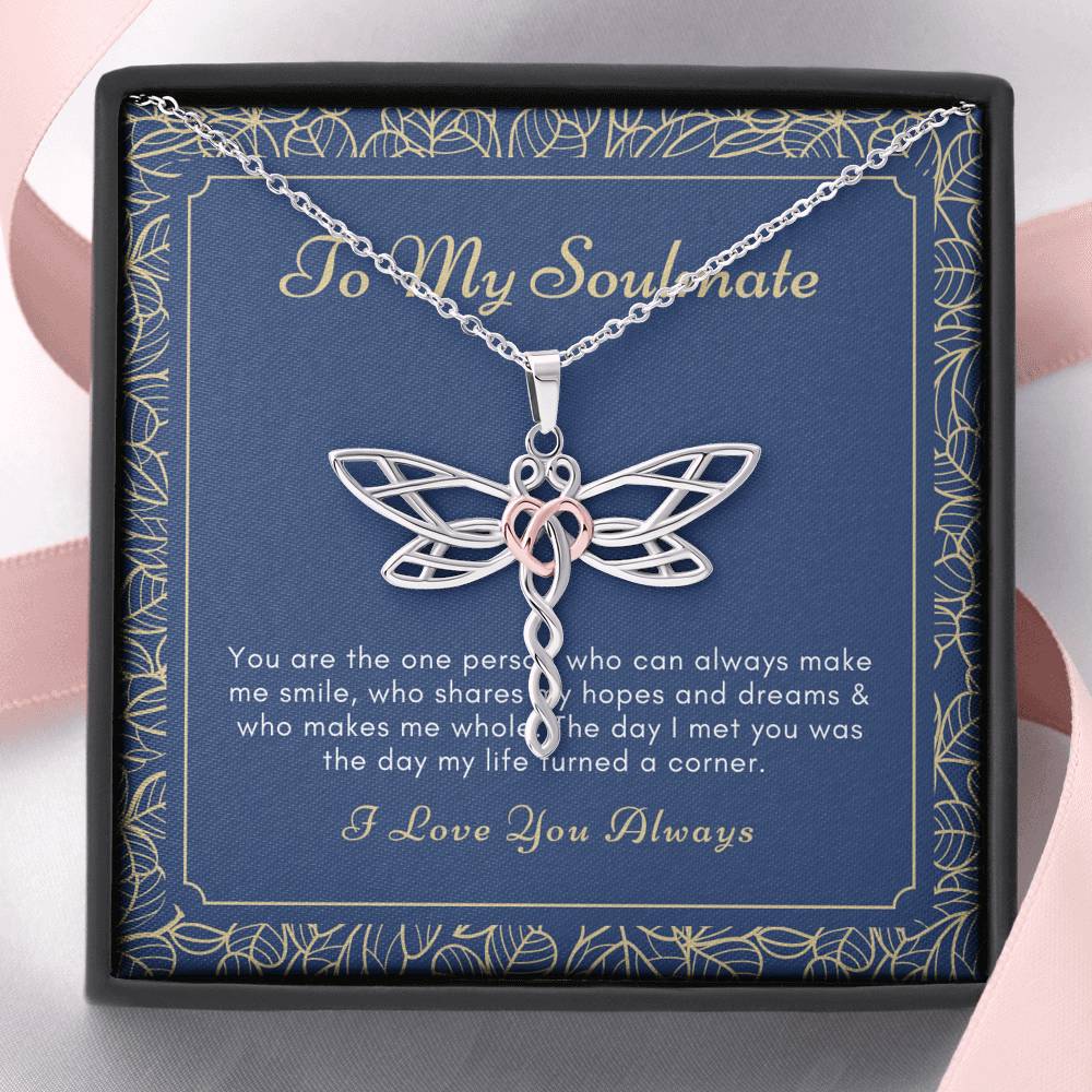 To My Soulmate Dragonfly necklace