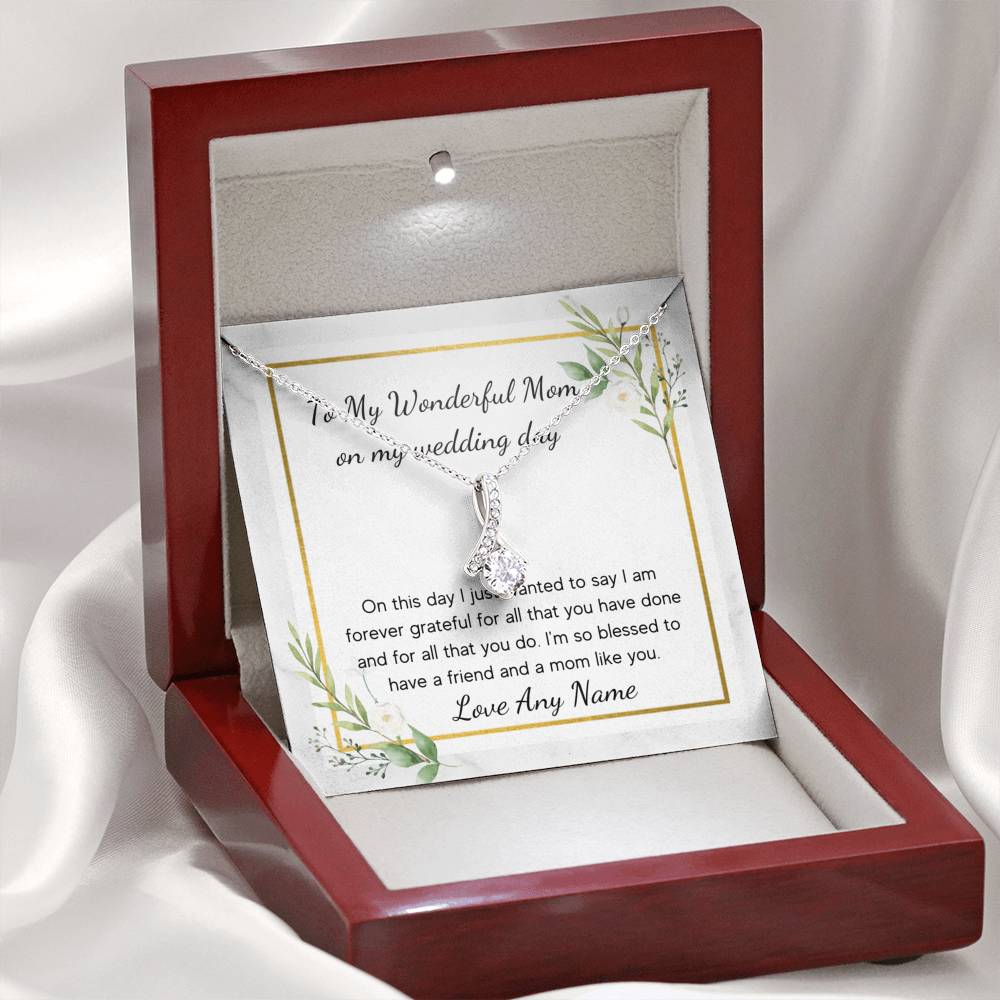 Petite ribbon necklace mother of bride groom wedding day gift
