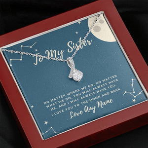 Sister petite ribbon necklace Moving away gift