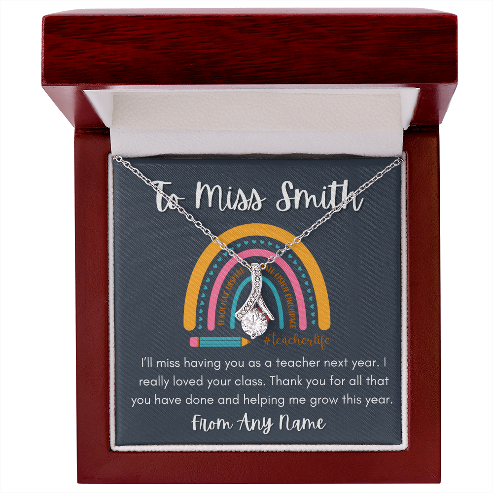 Alluring beauty Personalized Teacher necklace end of year gift
