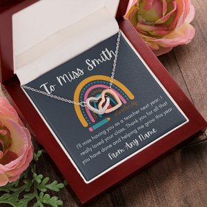 Personalized Teacher necklace end of year gift for teacher gift
