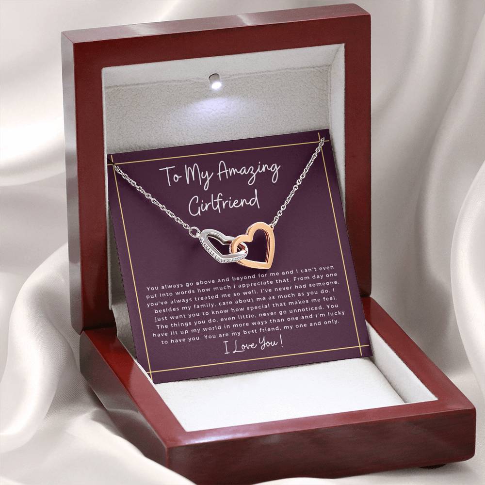 To My Amazing Girlfriend heart necklace