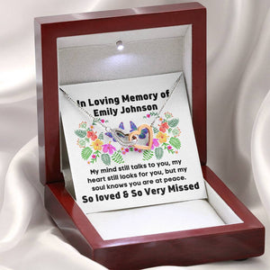 Personalised Bereavement Two Hearts Necklace