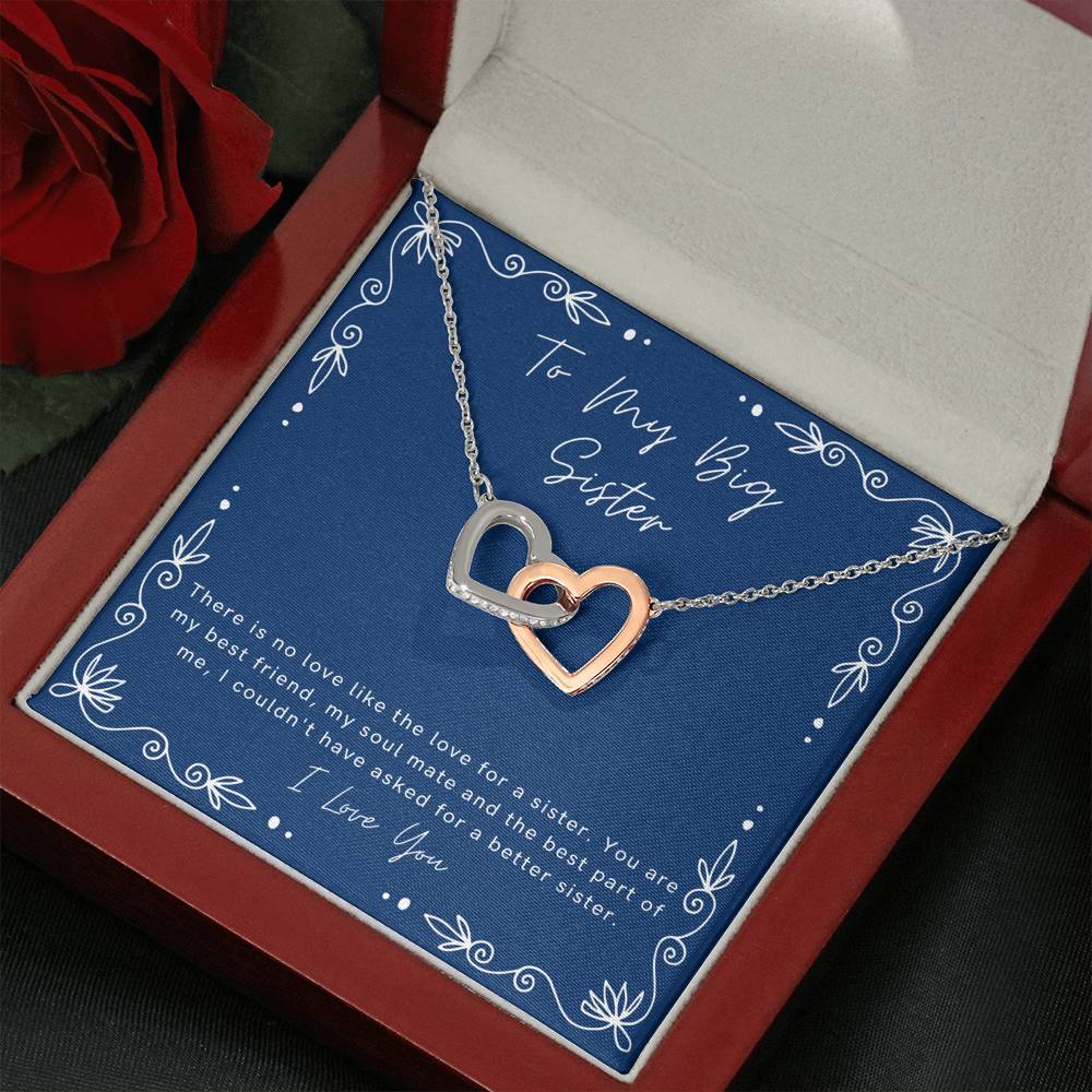 To My Big Sister sibling heart necklace