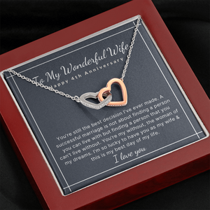 4th Year wedding anniversary heart necklace