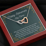 Personalized Happy Retirement interlocking heart necklace