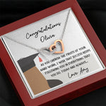 Personalised Graduation Friendship Two Hearts Necklace