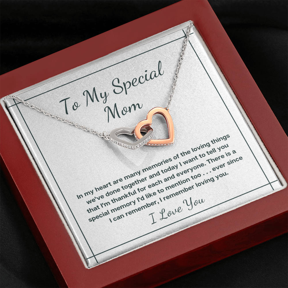 To My Special Mom, Mothers day Birthday Christmas heart necklace