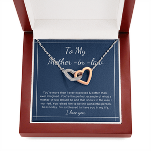 to the best mother in law heart necklace