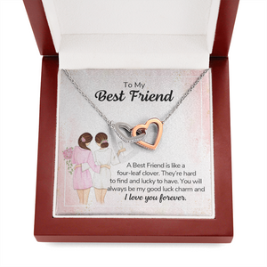 Best Friend interlocking heart necklace