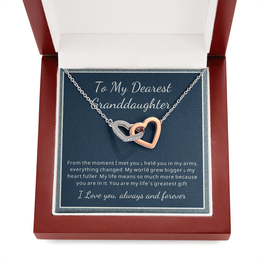To My Dearest Granddaughter heart necklace gift
