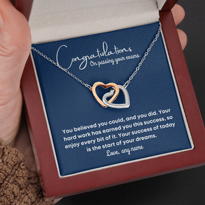 Personalized Passing Exam heart necklace for daughter