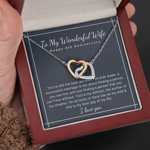 4th Year wedding anniversary heart necklace
