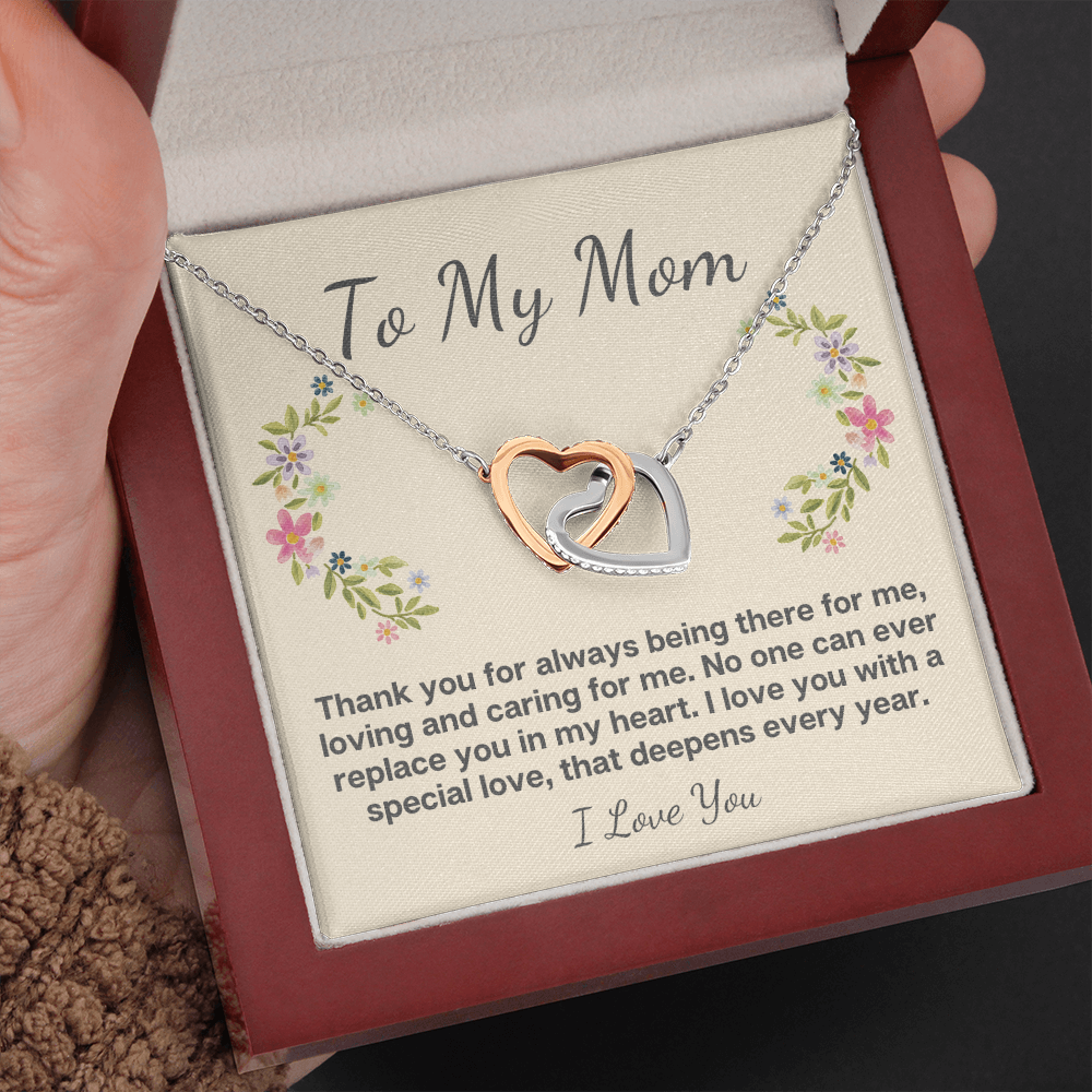 To My Mom Mothers day Birthday heart necklace gift
