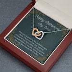 Personalized Happy Retirement interlocking heart necklace