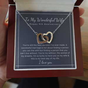 4th Year wedding anniversary heart necklace