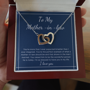 to the best mother in law heart necklace