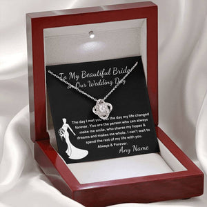 Love knot Personalized Necklace from Groom to the Bride on Wedding Day