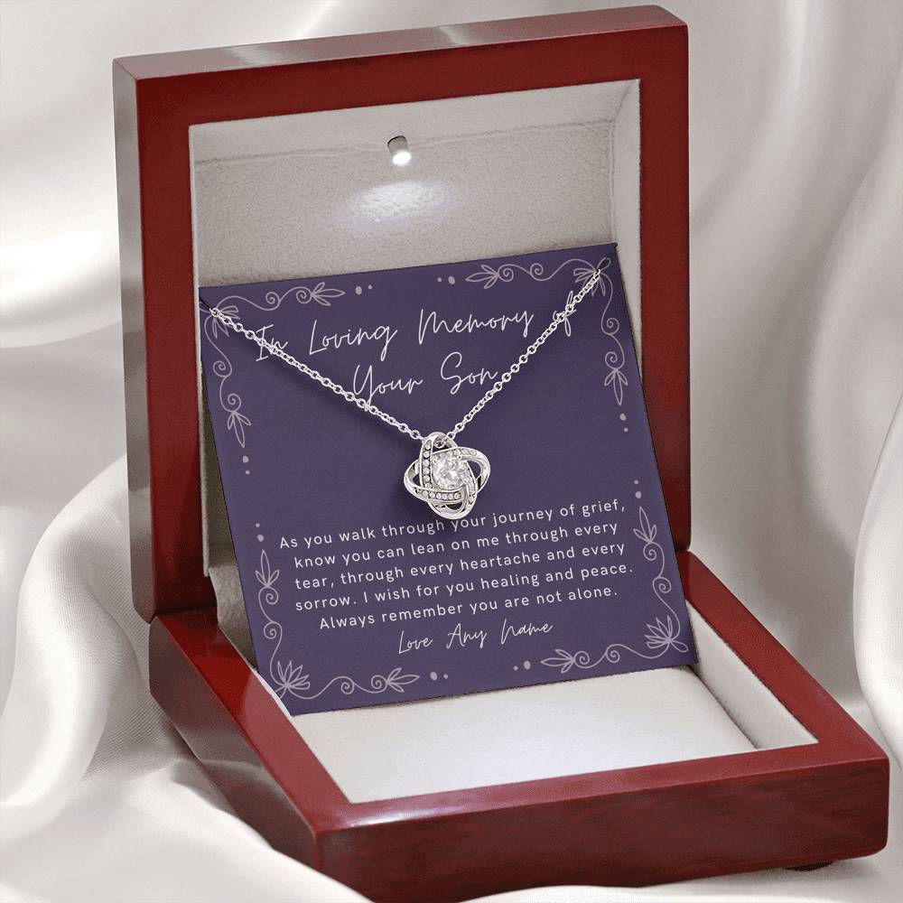 In loving Memory of your Son Love Knot necklace