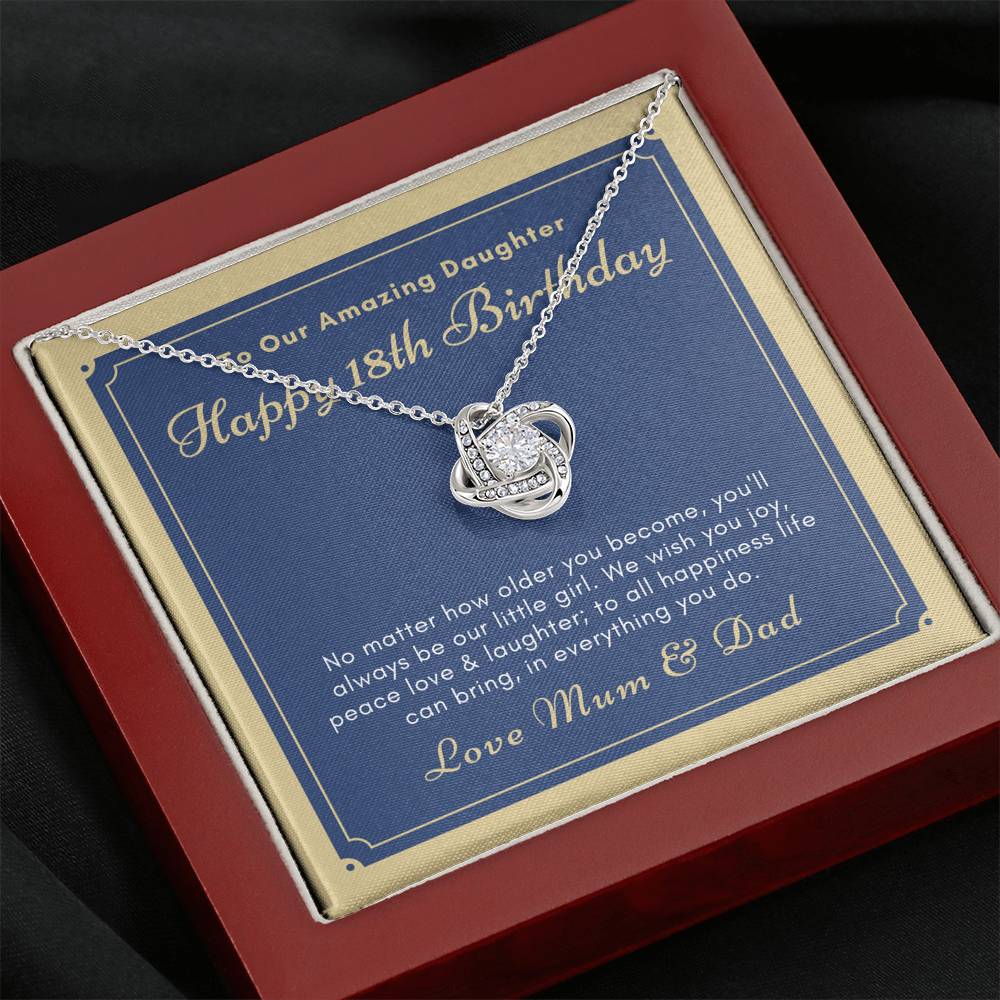 18th birthday love knot necklace