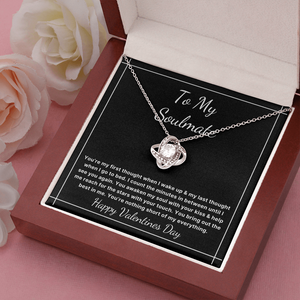 To My Soulmate Valentines Day Love knot necklace gift