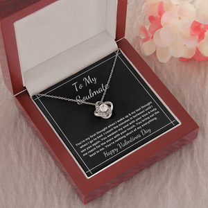 To My Soulmate Valentines Day Love knot necklace gift