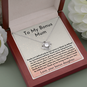 family is defined by love - love knot bonus mum necklace gift