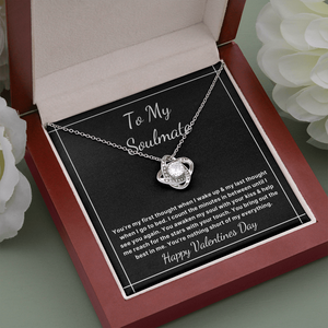 To My Soulmate Valentines Day Love knot necklace gift