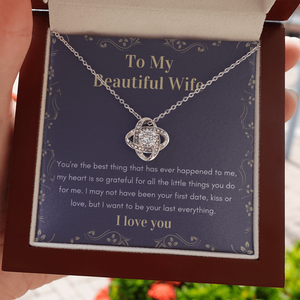 To My Wife Love Knot Necklace Anniversary Birthday Valentines Day Christmas Gift For Wife