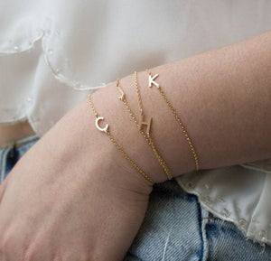 Custom personalized initial bracelet jewelry, Gold Silver Rose Gold jewellery